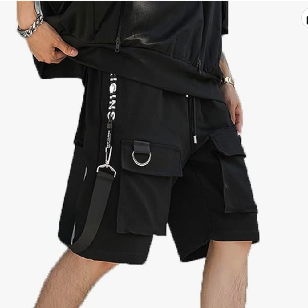 Ambcol Men's Casual Shorts Elastic Waist Comfy Workout Shorts Drawstring Pockets